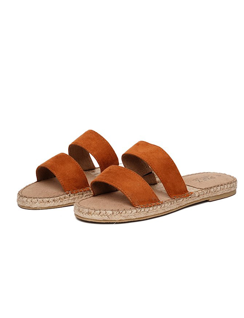 Sandálias Straps Vegan Suede Camel