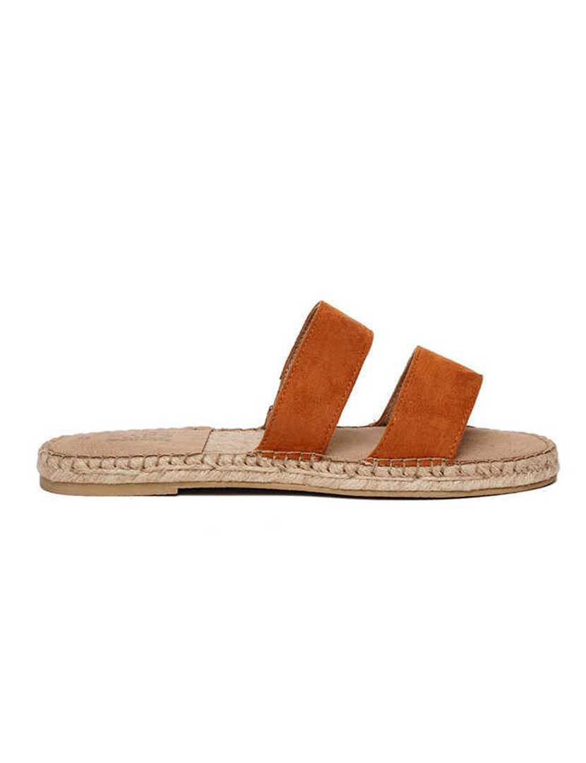 Sandálias Straps Vegan Suede Camel
