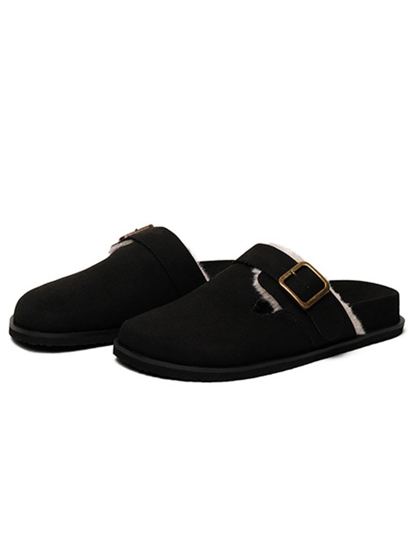 Clog Vegan Suede Truffled Black Woman