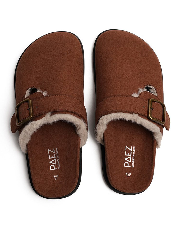 Clog Vegan Suede Camel Woman