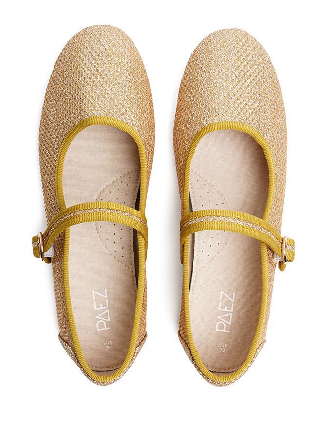 Mary Jane Glitter Gold