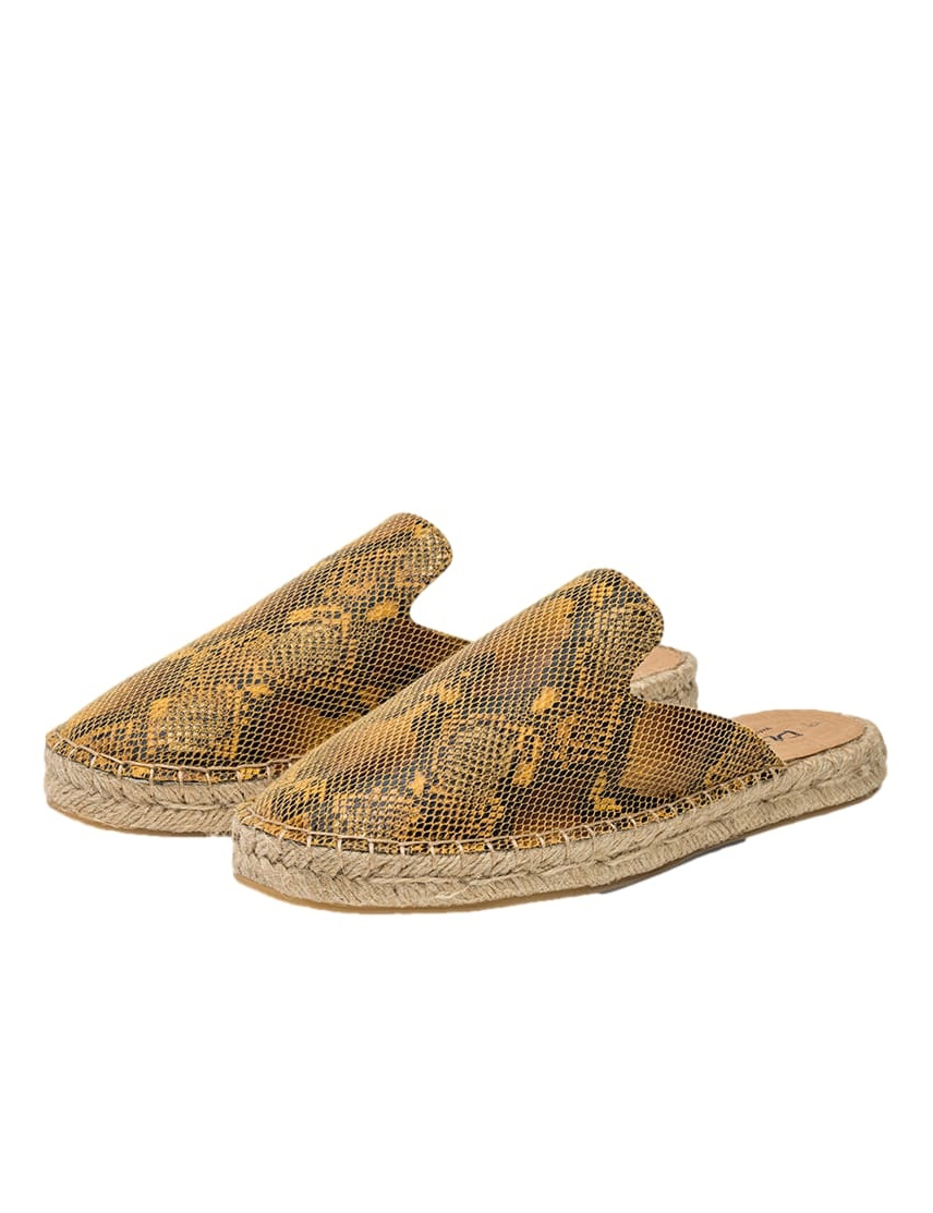 Mules Print Snake Caramel