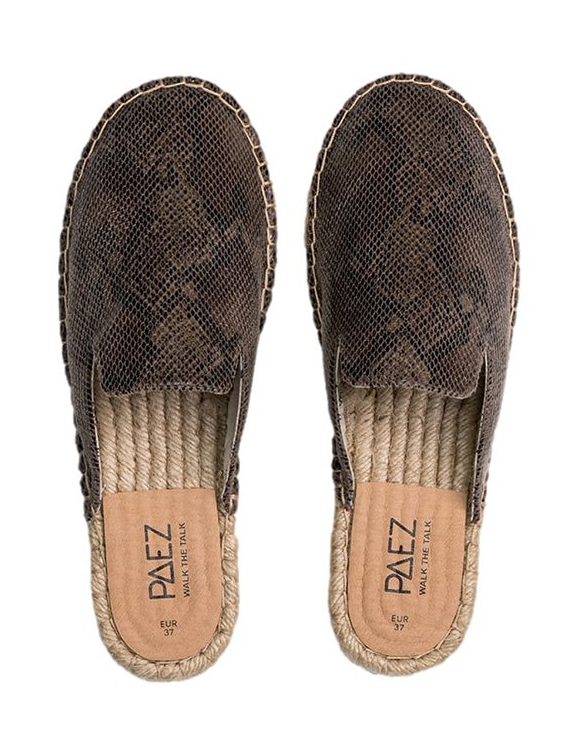 Mules Print Snake Brown