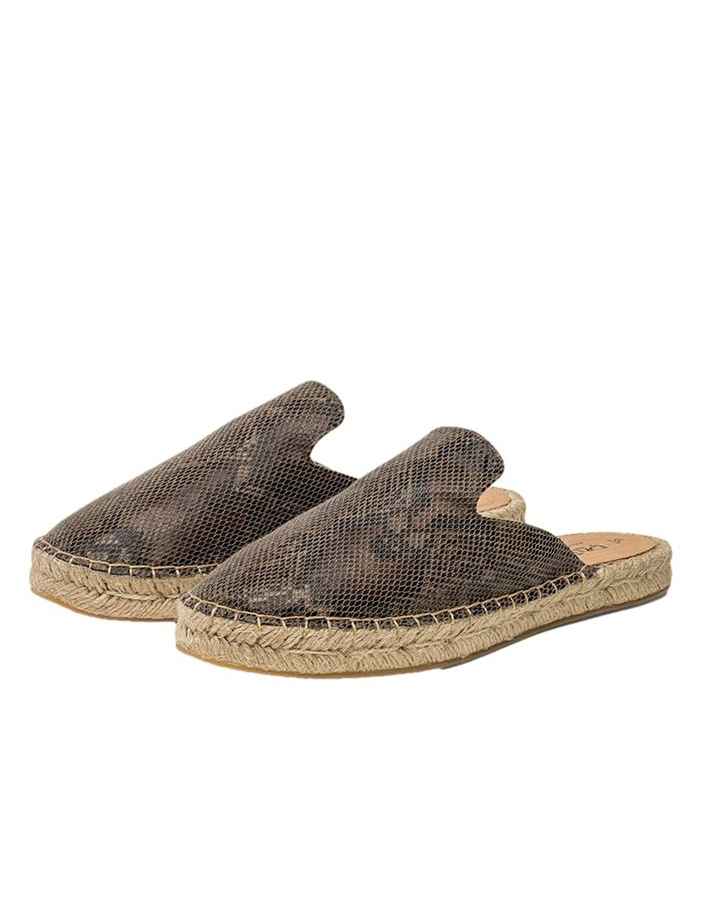 Mules Print Snake Brown