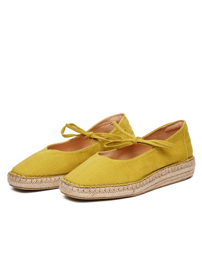 Mary Jane Tulipa Raw Linen Olive