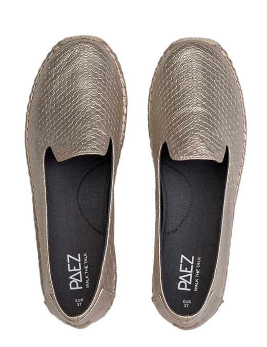 Mules Moc Vegan Leather Snake Gold
