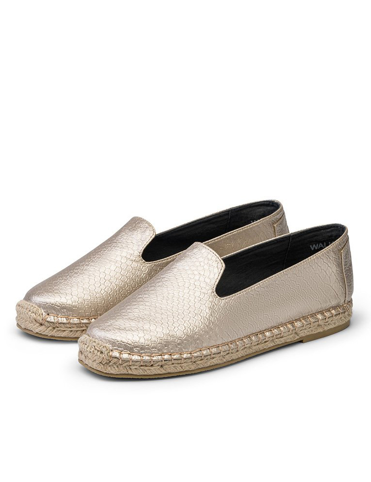 Mules Moc Vegan Leather Snake Gold