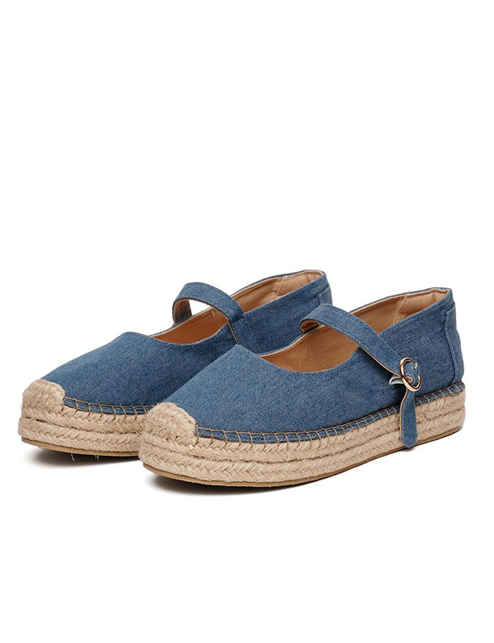 Mary Jane Platform Raw Denim Water