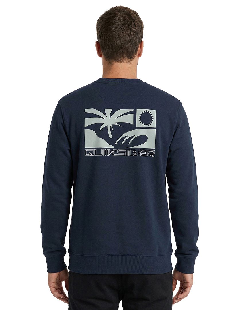 Sweatshirt Basic Graphic Crew Azul