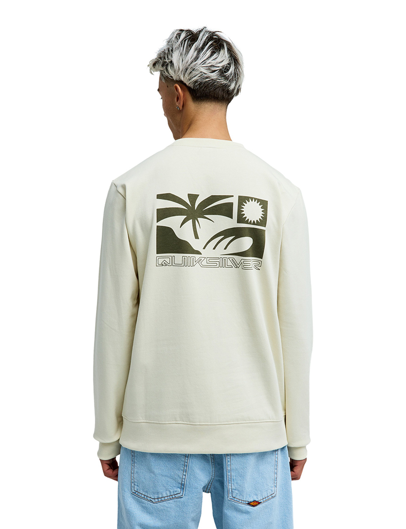 Sweatshirt Basic Graphic Crew Bege