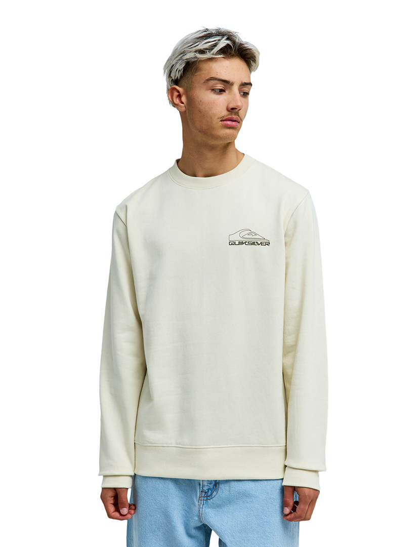 Sweatshirt Basic Graphic Crew Bege