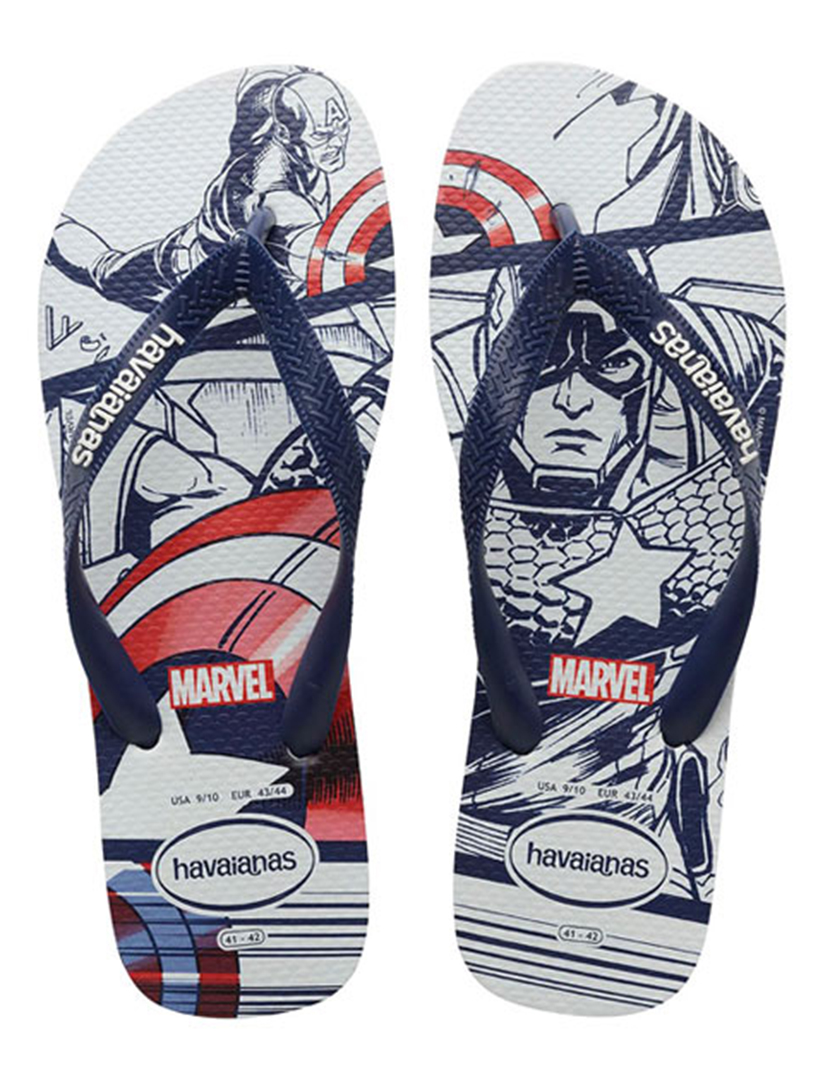 Top Marvel Flip Flops Blue and White