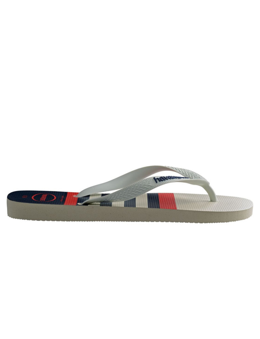 Top Nautical White and Navy Flip Flops