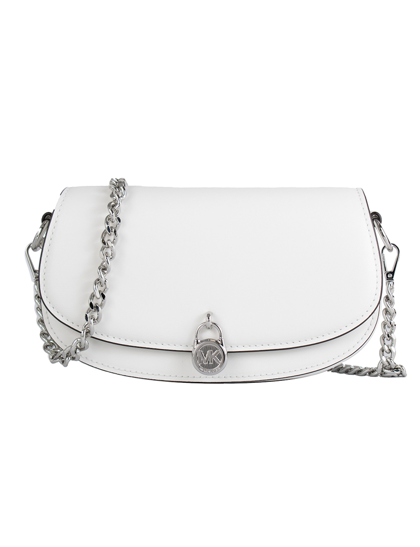 Mila Leather Crossbody Bag White