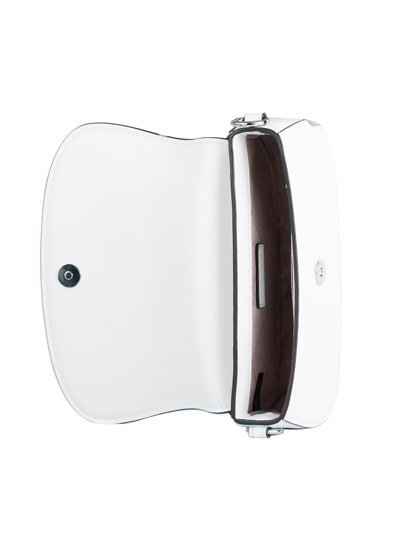 Mila Leather Crossbody Bag White