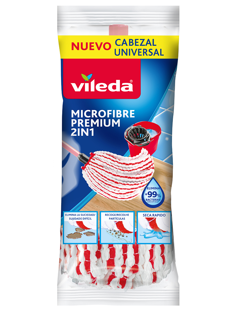 Recarga Esfregona Microfibras Premium 2 em 1