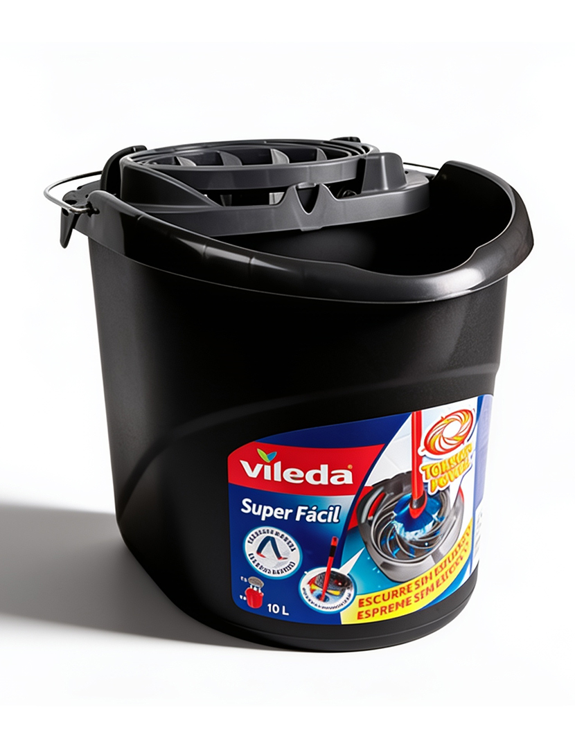 Balde com Espremedor Superfácil Cinzento