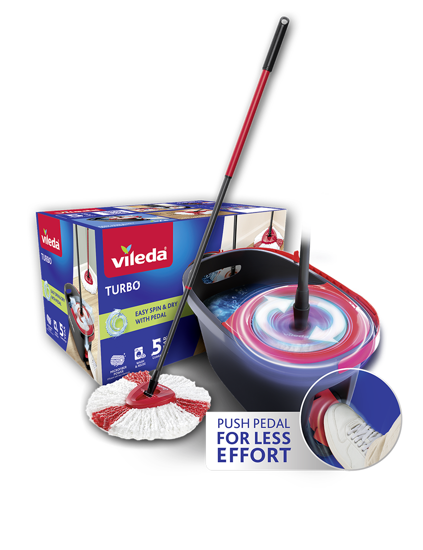 Sistema Turbo Balde com Pedal e Esfregona Microfibras