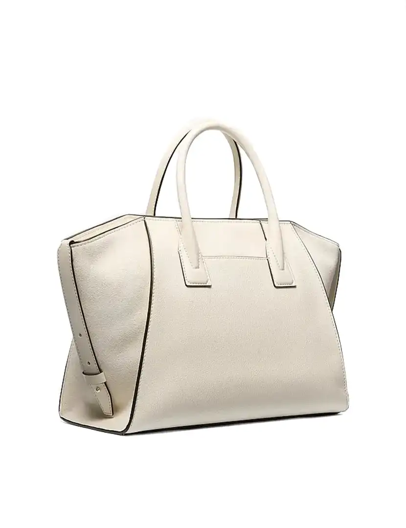 Avril Leather Satchel Cream