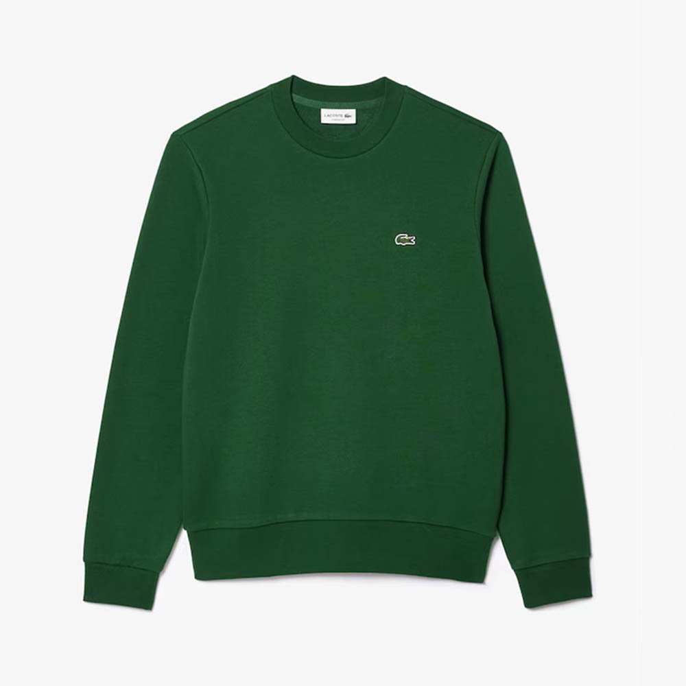 Sweatshirt de Felpa com Gola Redonda Verde