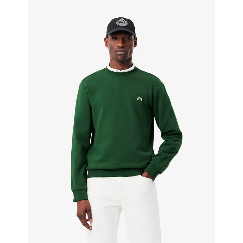 Sweatshirt de Felpa com Gola Redonda Verde