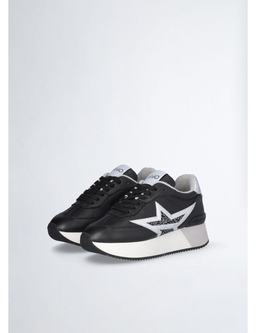 Ténis Senhora Preto e Prateado