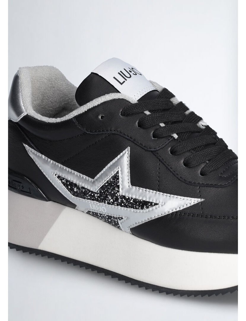 Ténis Senhora Preto e Prateado