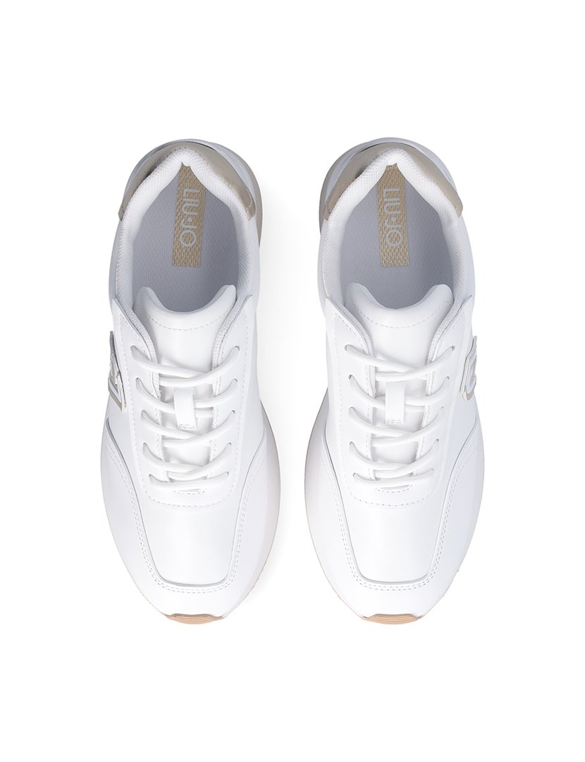 Ténis Senhora Branco e Dourado