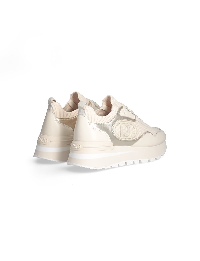 Ténis Senhora Dourado e Bege