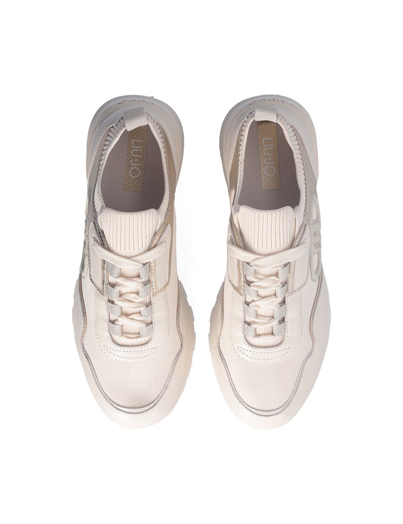 Ténis Senhora Dourado e Bege