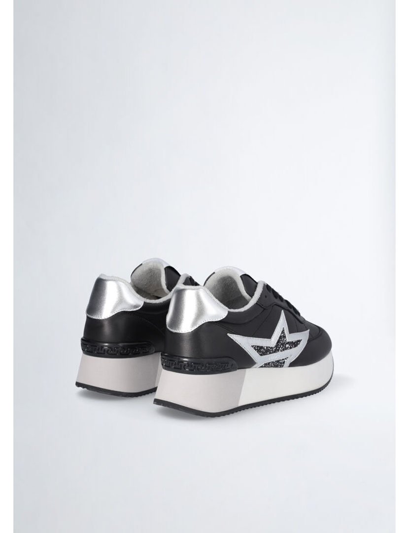 Ténis Senhora Preto e Prateado