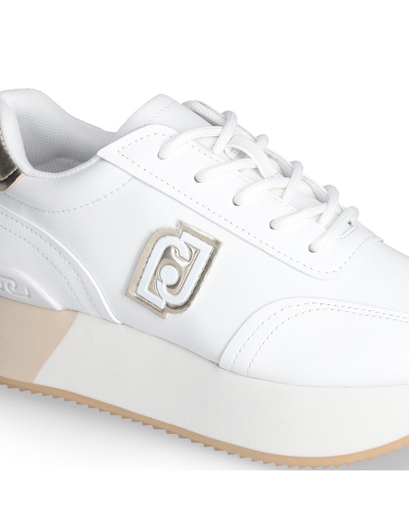 Ténis Senhora Branco e Dourado