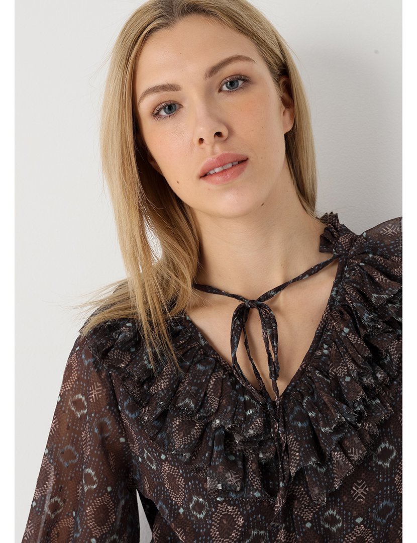 Vestido Comprido Senhora Estampado Multicor