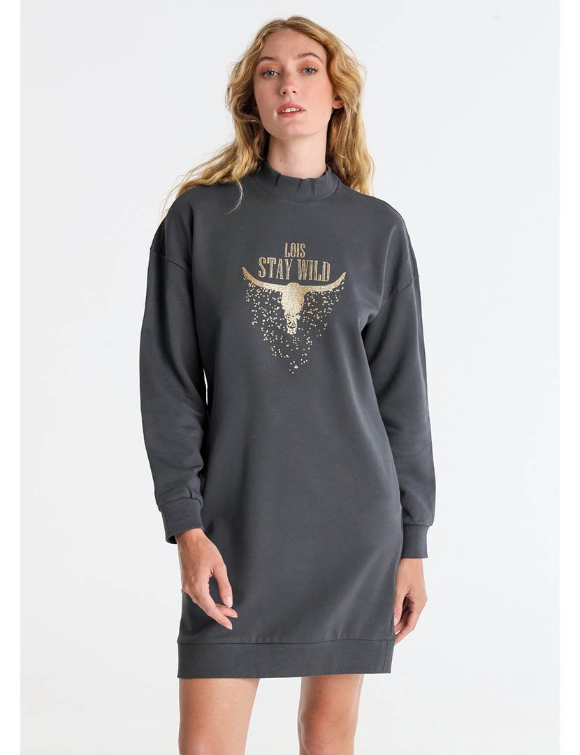 Vestido Curto Senhora Cinzento