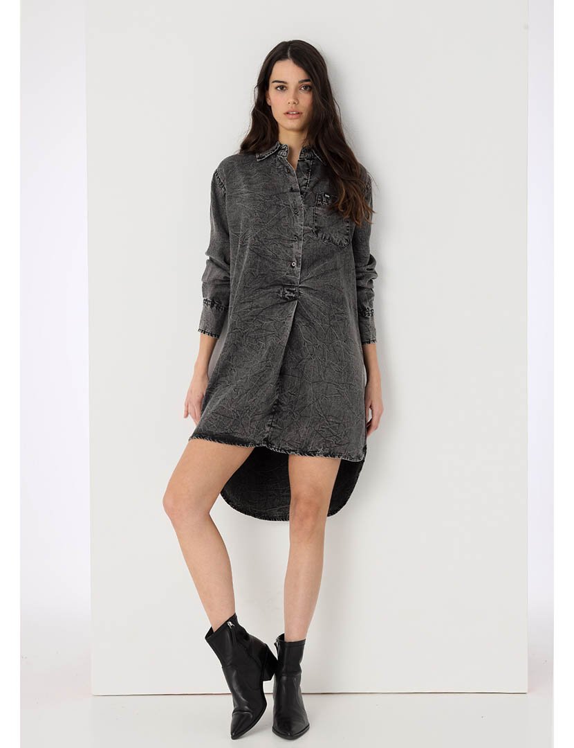 Vestido Curto Senhora Cinzento