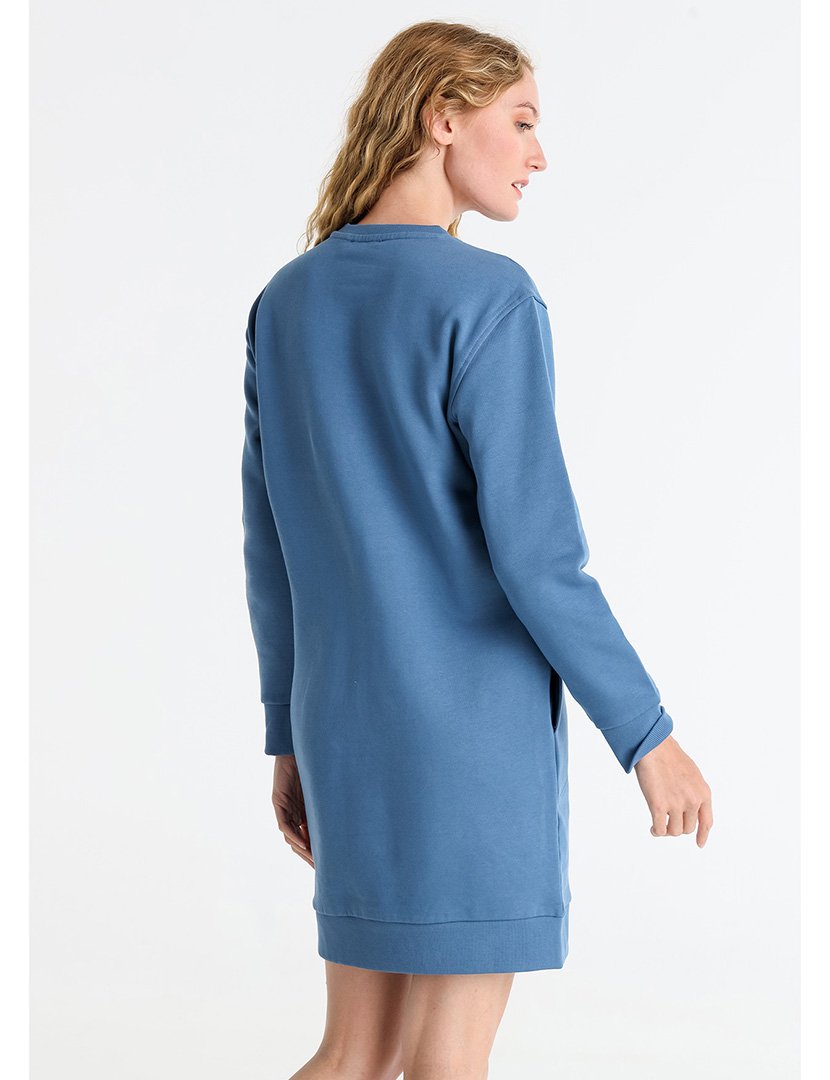 Vestido Estilo Sweatshirt Senhora Azul