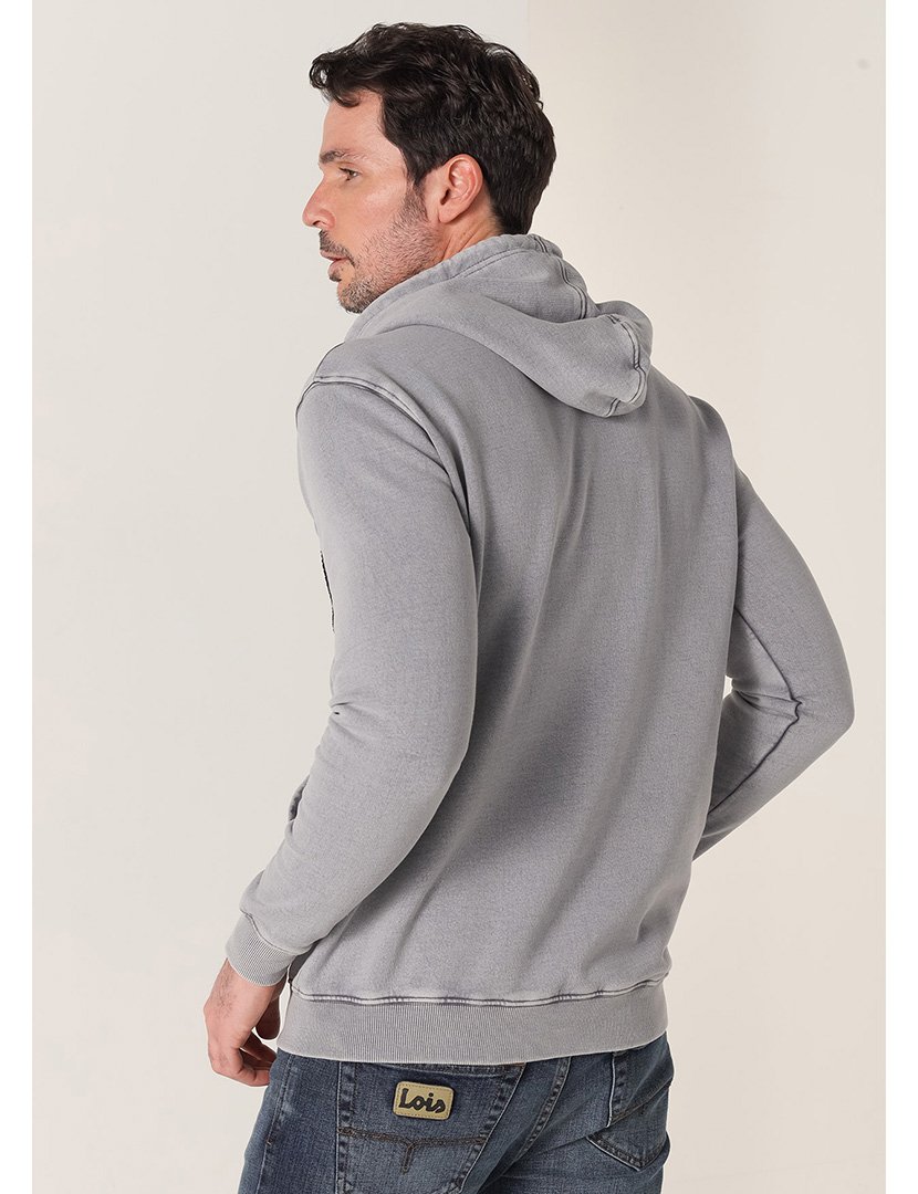 Sweatshirt com Capuz Homem Cinzento