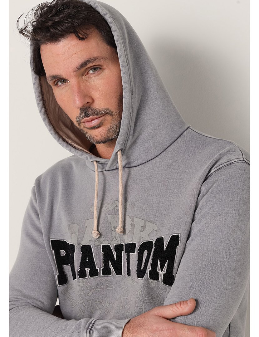 Sweatshirt com Capuz Homem Cinzento