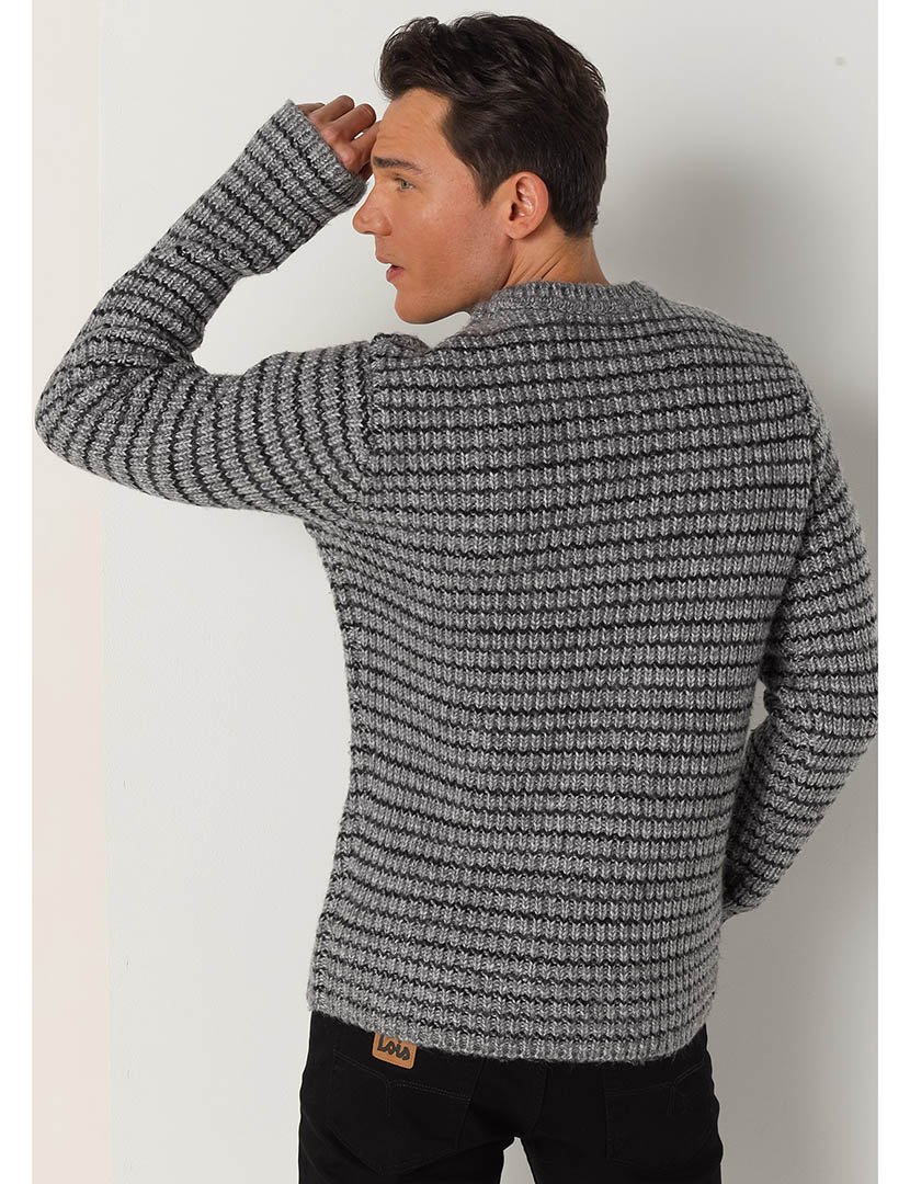 Camisola Malha Homem Cinzento