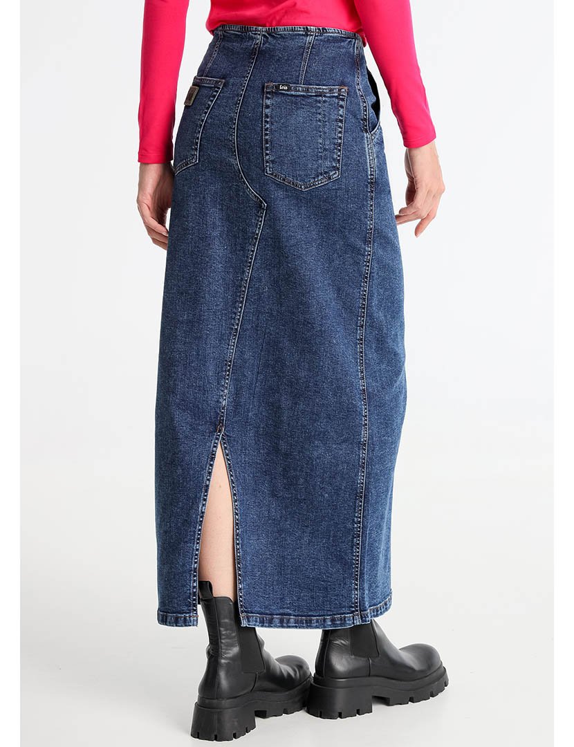 Saia Ganga Comprida Senhora Midi Azul