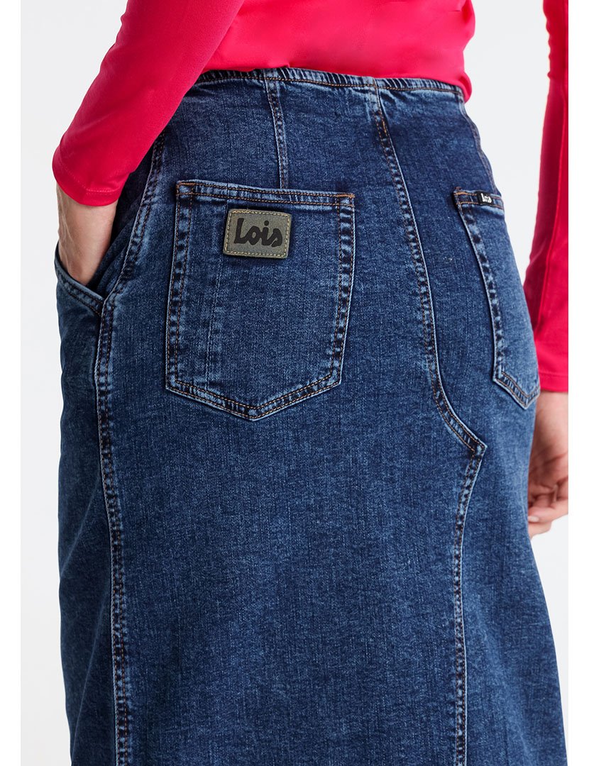 Saia Ganga Comprida Senhora Midi Azul