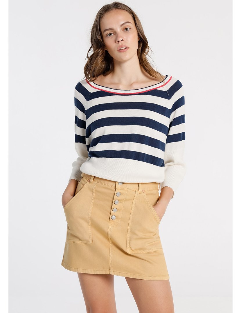 Saia Senhora com Botões Laranja