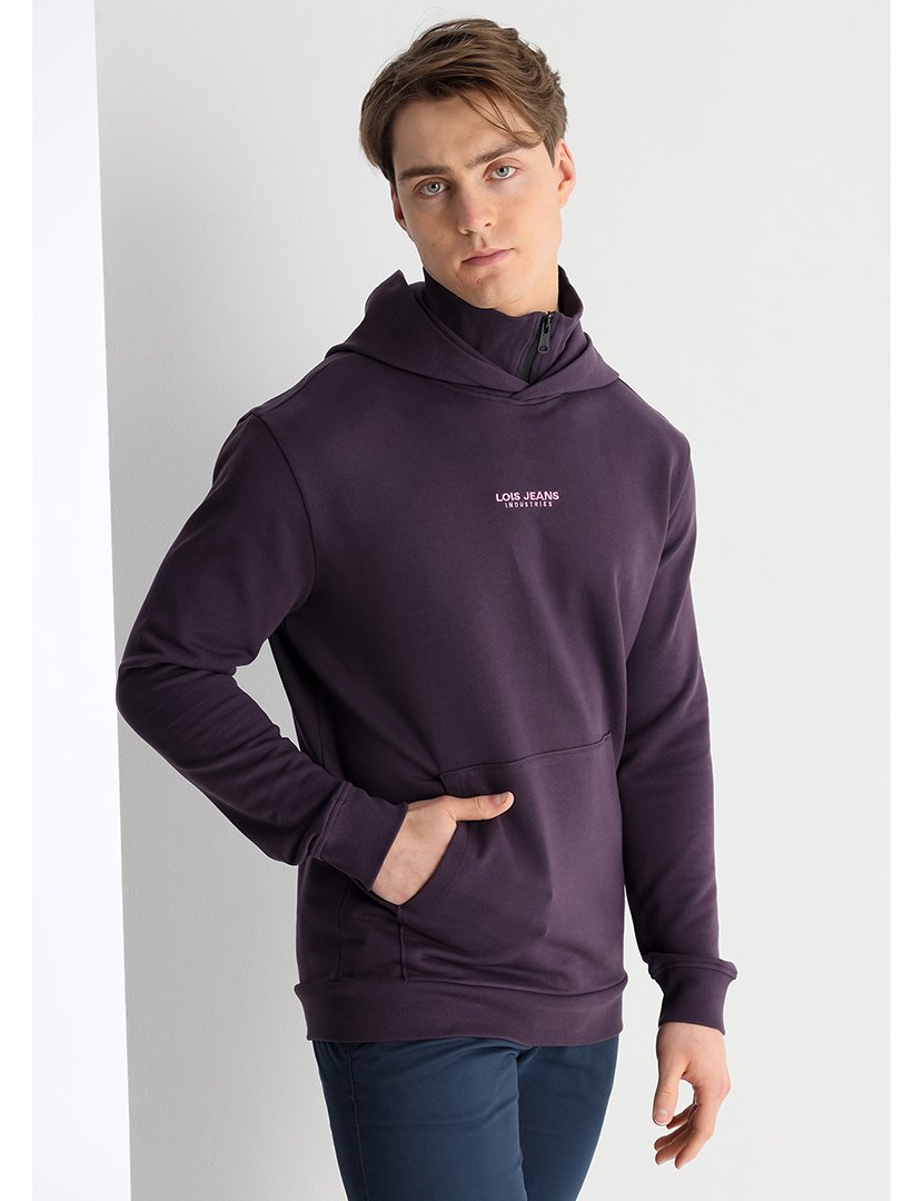 Sweatshirt com Capuz Homem Roxo
