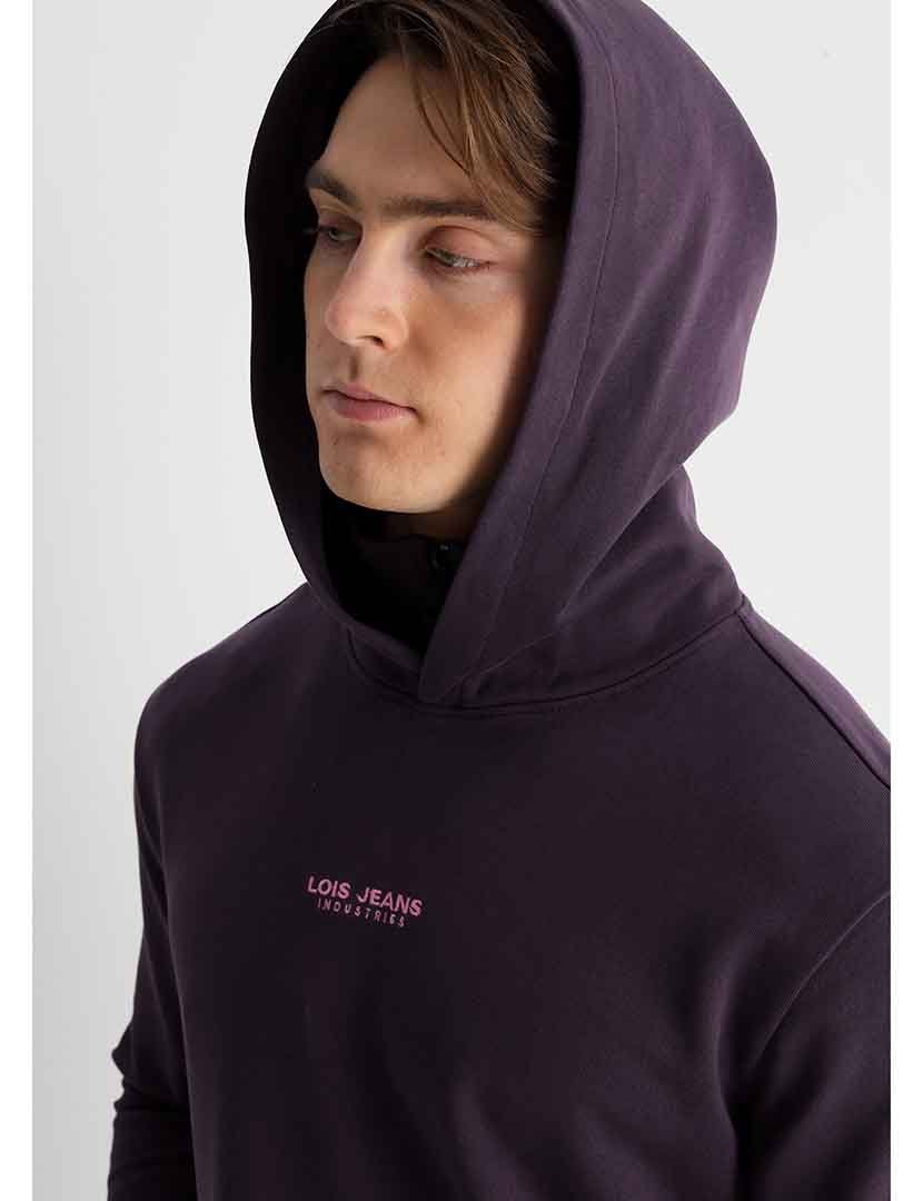 Sweatshirt com Capuz Homem Roxo