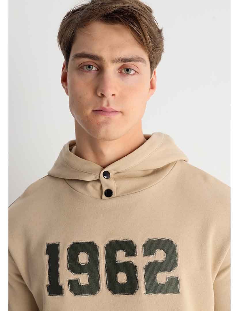 Sweatshirt com Capuz Homem Bege