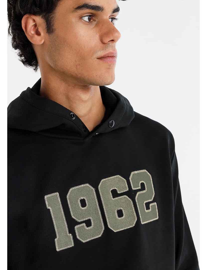 Sweatshirt com Capuz Homem Preto