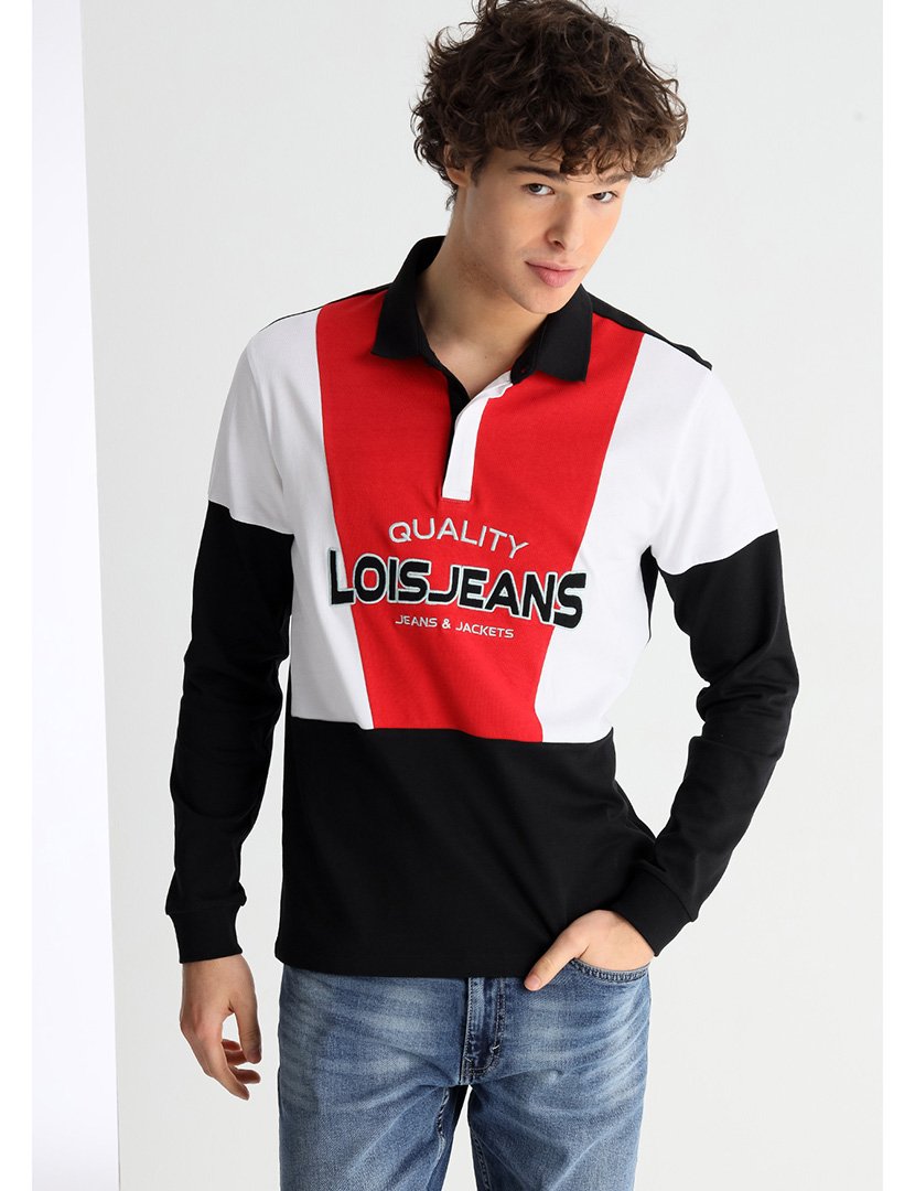 Pólo Homem Preto Multicor