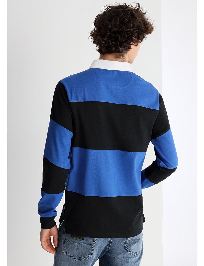 Pólo Homem Preto e Azul