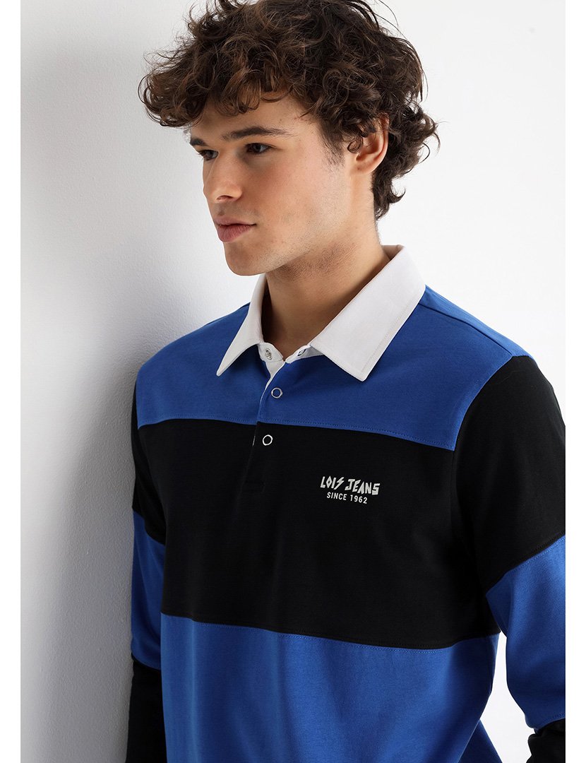 Pólo Homem Preto e Azul