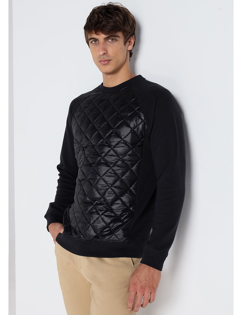 Sweatshirt Acolchoada Homem Preto